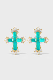 CERCOO Lucent Tide Cross Earrings