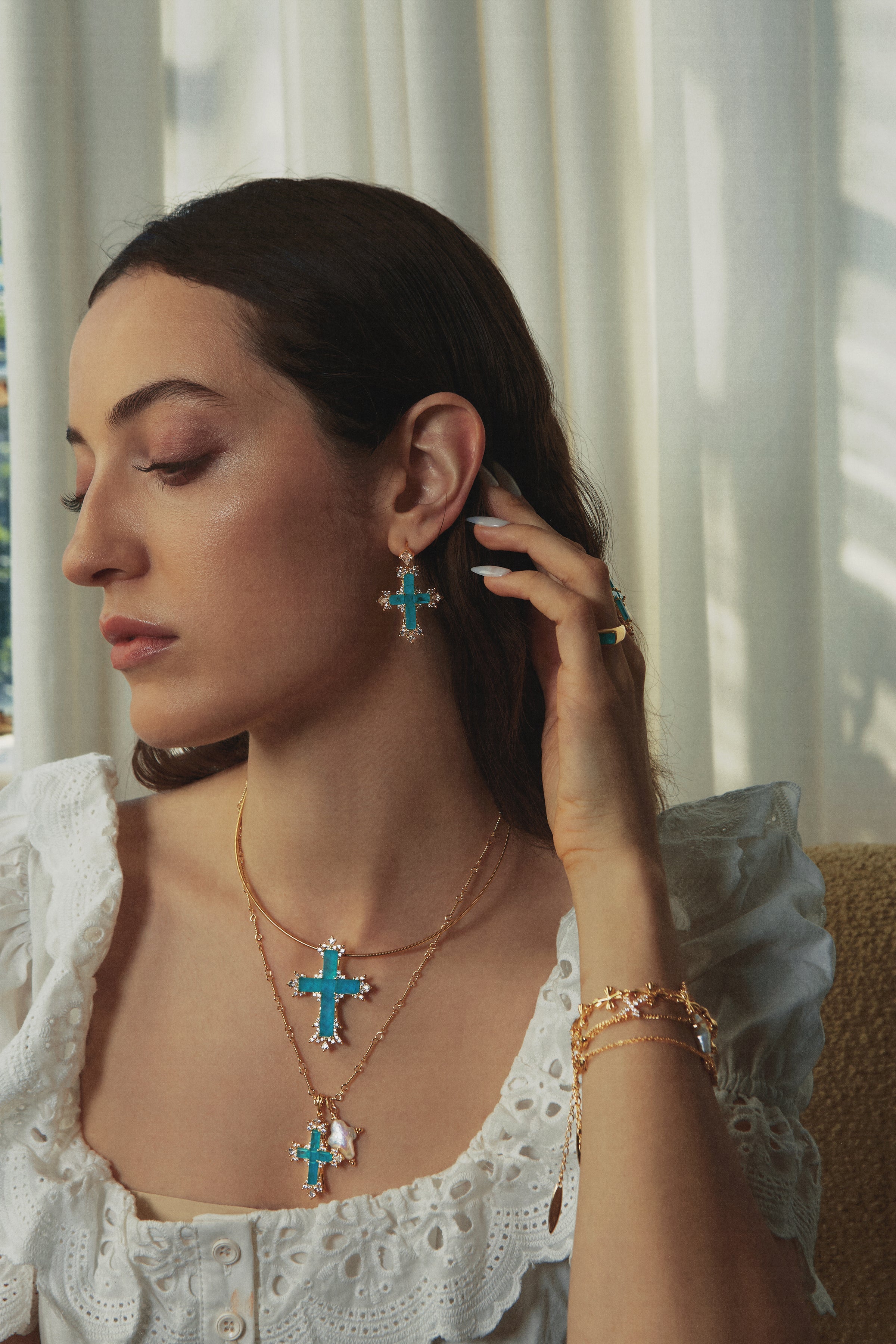 CERCOO Tidal Cross Earrings