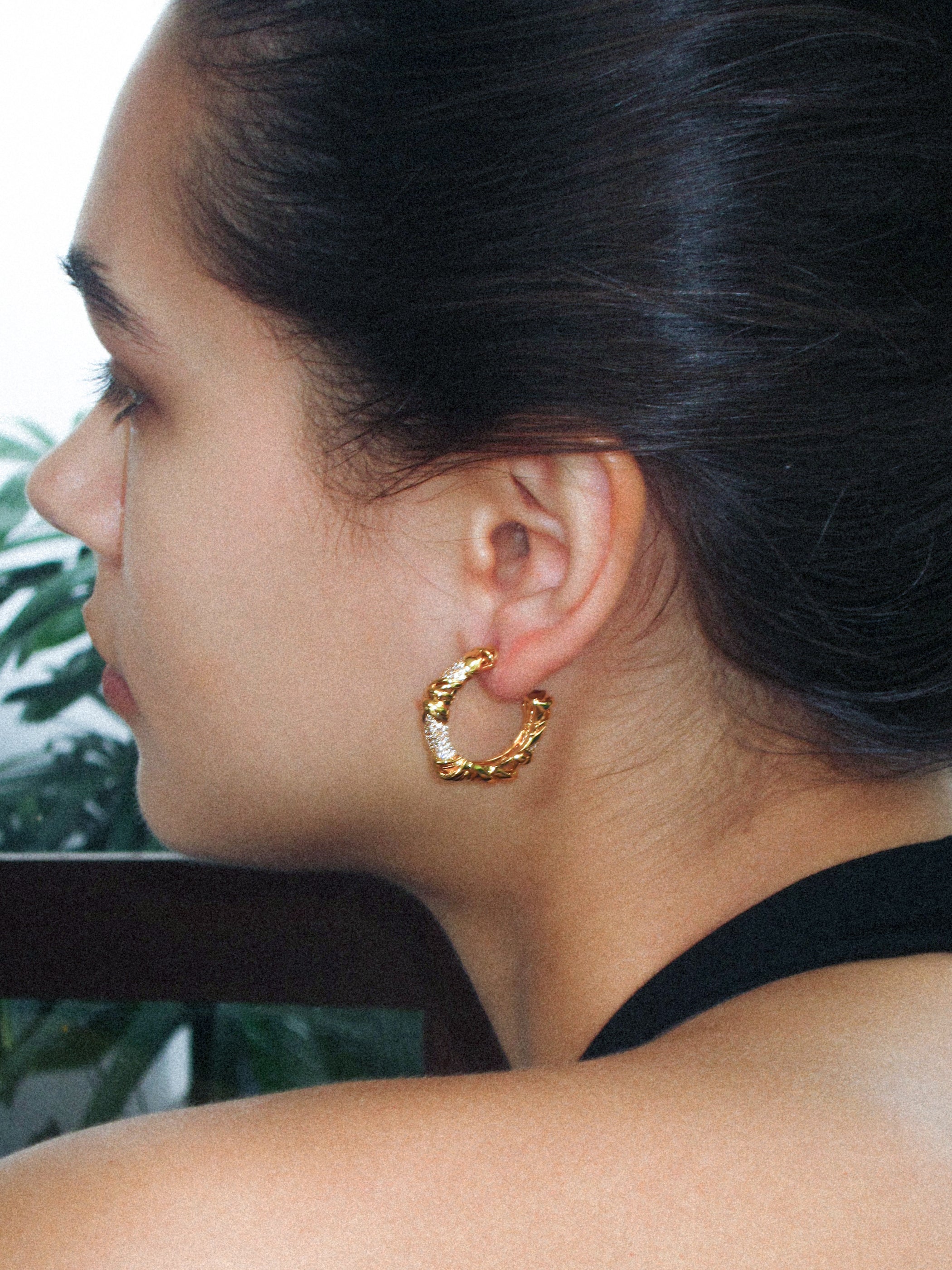 CERCOO Twisted Knit Wrap C-shaped Earrings