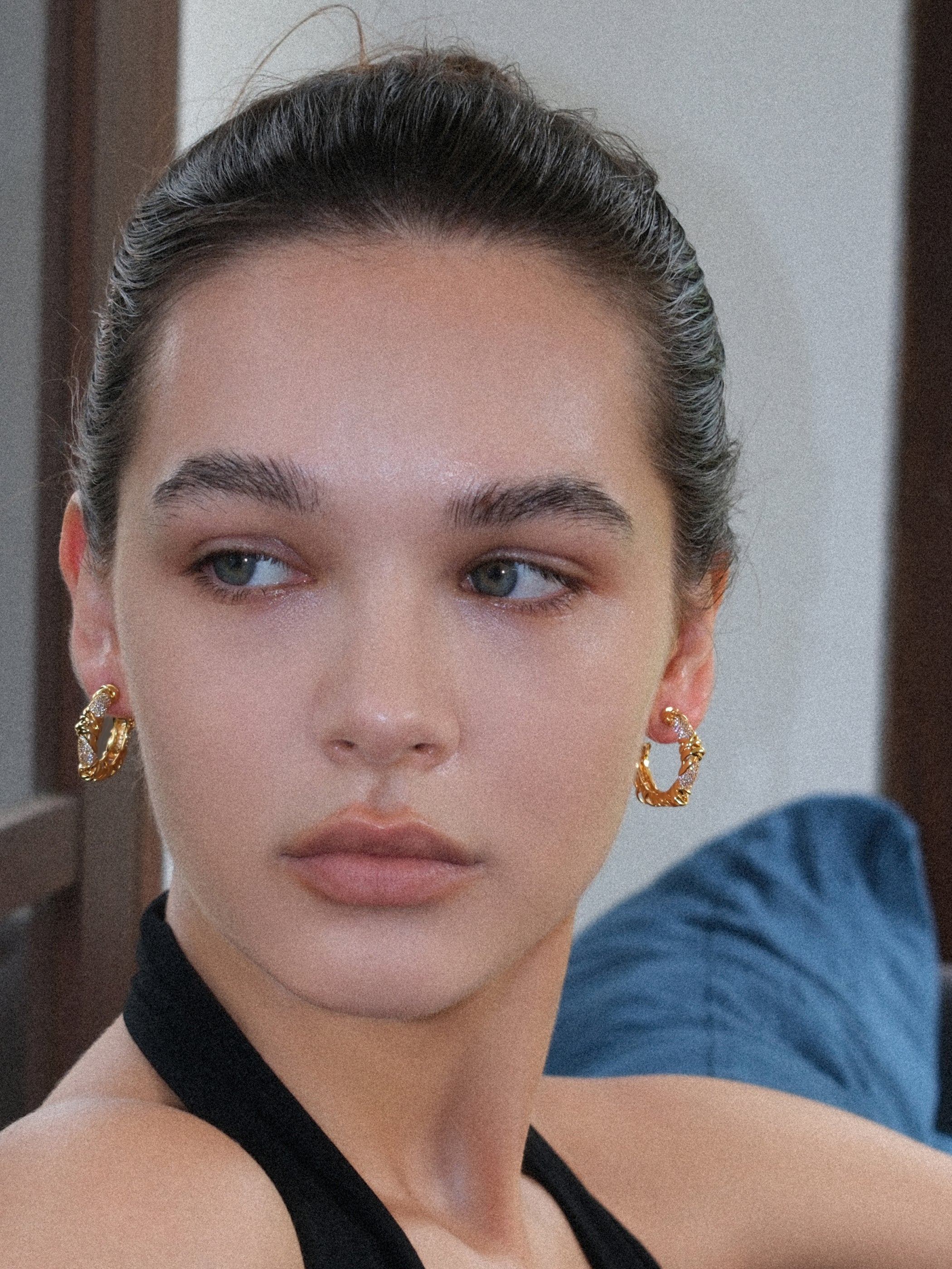 CERCOO Twisted Knit Wrap C-shaped Earrings