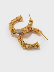 CERCOO Twisted Knit Wrap C-shaped Earrings