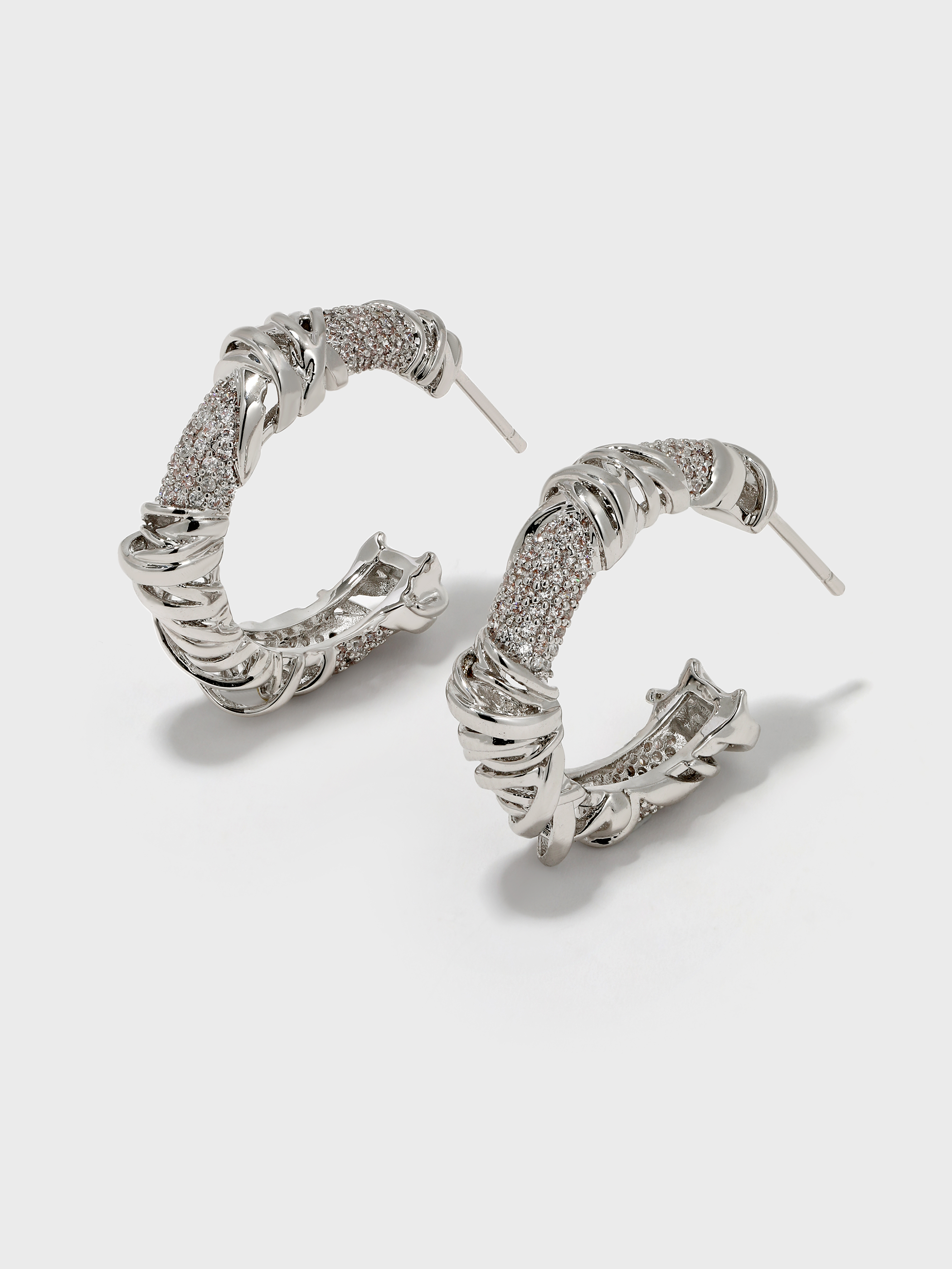 CERCOO Twisted Knit Wrap C-shaped Earrings
