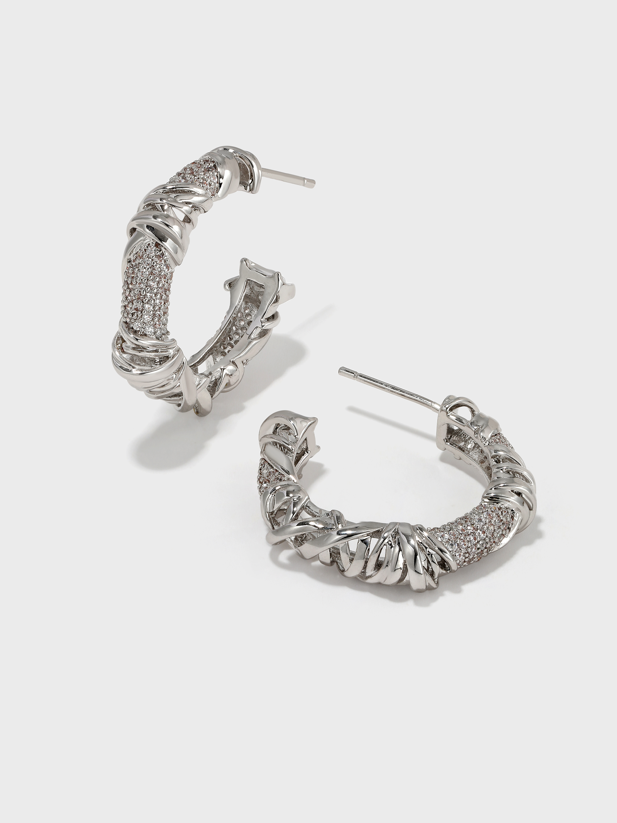 CERCOO Twisted Knit Wrap C-shaped Earrings