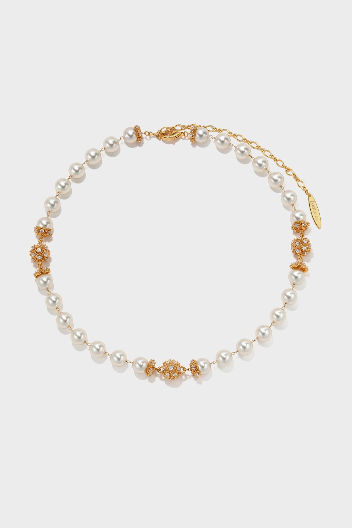 CERCOO Eclipse Serenade Necklace – Triple Moon & Pearl Short Edition